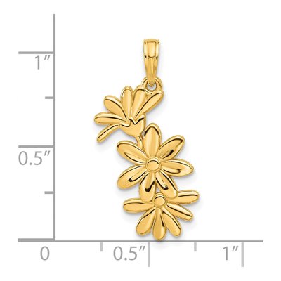 14K Yellow Gold Floral Pendant – view 4