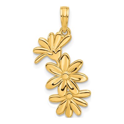 14K Yellow Gold Floral Pendant
