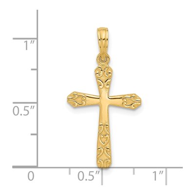 14K Yellow Gold Fancy Cross Pendant – view 3