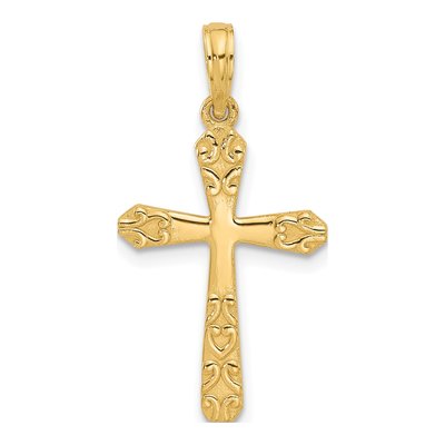 14K Yellow Gold Fancy Cross Pendant