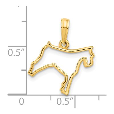14K Yellow Gold Dog Outline Pendant – view 5