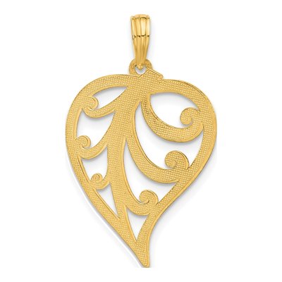 14K Yellow Gold Leaf Pendant – view 4