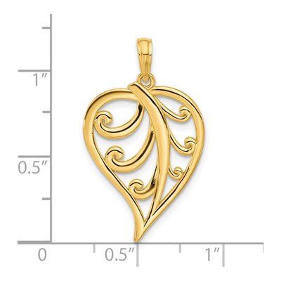14K Yellow Gold Leaf Pendant – view 5