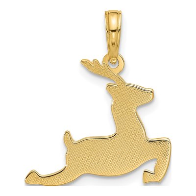 14K Yellow Gold Prancing Reindeer Charm – view 3