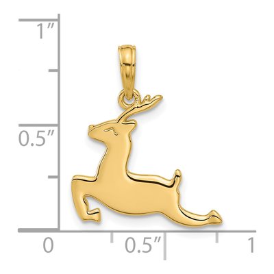 14K Yellow Gold Prancing Reindeer Charm – view 4