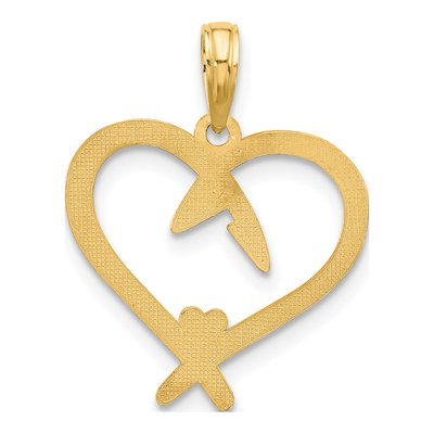 14K Yellow Gold Fancy Heart Pendant – view 4
