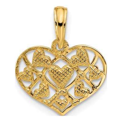 14K Yellow Gold Hearts Heart Charm – view 3