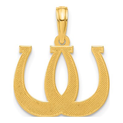 14K Yellow Gold Double Horseshoe Pendant – view 3