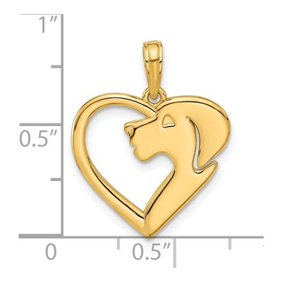14K Yellow Gold Heart Pendant – view 4