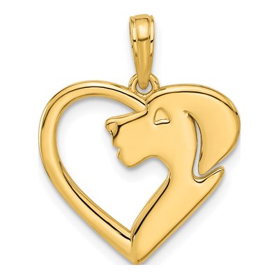 14K Yellow Gold Heart Pendant