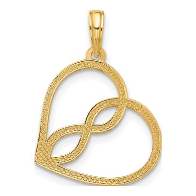 14K Yellow Gold Infinity Heart Pendant – view 3