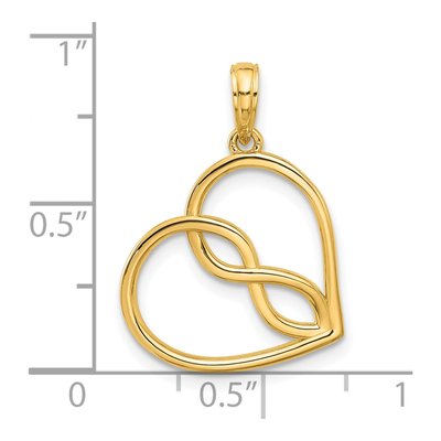 14K Yellow Gold Infinity Heart Pendant – view 4