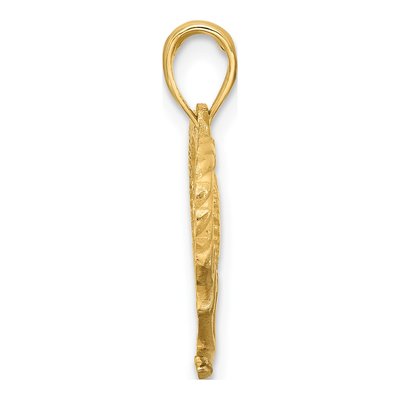 14K Yellow Gold Rope Heart Anchor Pendant – view 2