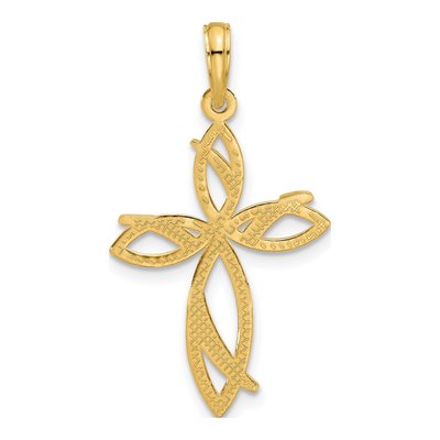 14K Yellow Gold Fancy Cross Charm – view 3