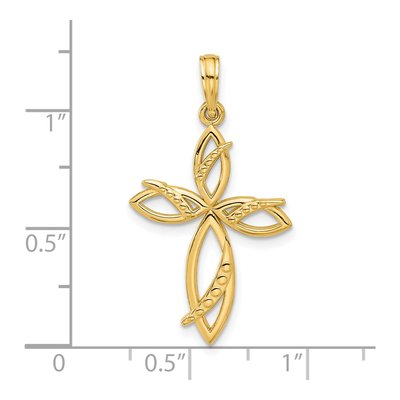 14K Yellow Gold Fancy Cross Charm – view 4