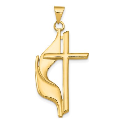 14K Yellow Gold Cross Pendant