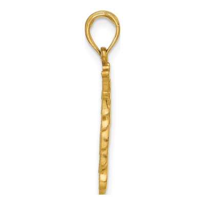 14K Yellow Gold Lion Head Crown Pendant – view 3