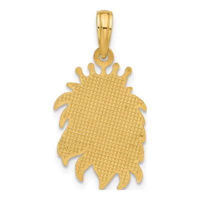 14K Yellow Gold Lion Head Crown Pendant – view 4