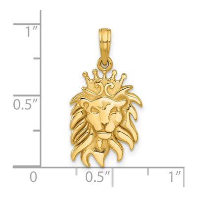 14K Yellow Gold Lion Head Crown Pendant – view 5