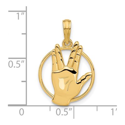 14K Yellow Gold Live Long Prosper Charm – view 4