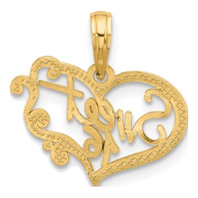 14K Yellow Gold Sweet 16-Heart Pendant – view 4