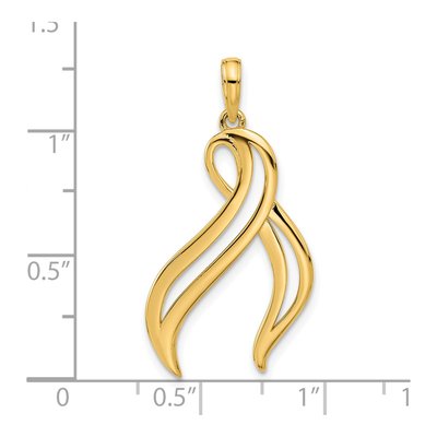 14K Yellow Gold Awareness Ribbon Pendant – view 4