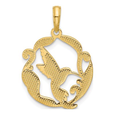 14K Yellow Gold Hummingbird Charm – view 3
