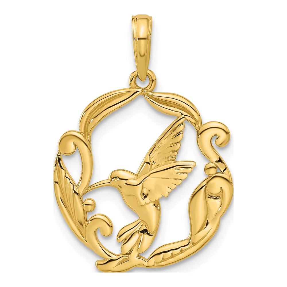 14K Yellow Gold Hummingbird Charm