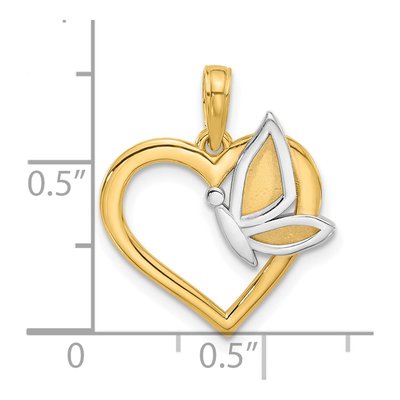 14K Yellow Gold Heart Butterfly Charm – view 3