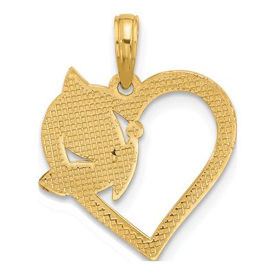 14K Yellow Gold Heart Butterfly Charm – view 4
