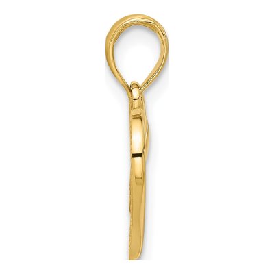 14K Yellow Gold Heart Butterfly Pendant – view 3