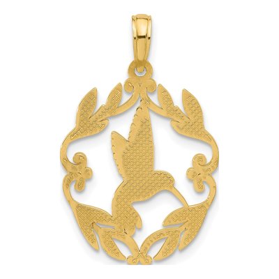 14K Yellow Gold Hummingbird Pendant – view 4