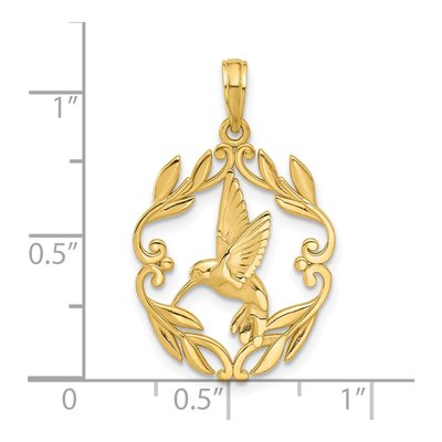 14K Yellow Gold Hummingbird Pendant – view 5