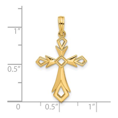 14K Yellow Gold Fancy Cross Charm – view 3