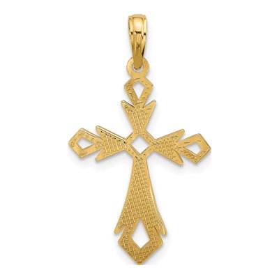 14K Yellow Gold Fancy Cross Charm – view 4