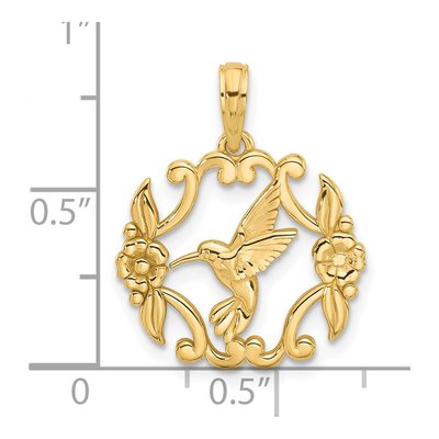 14K Yellow Gold Hummingbird Charm – view 3