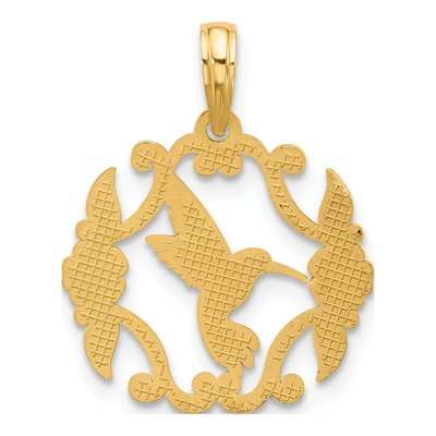 14K Yellow Gold Hummingbird Charm – view 4