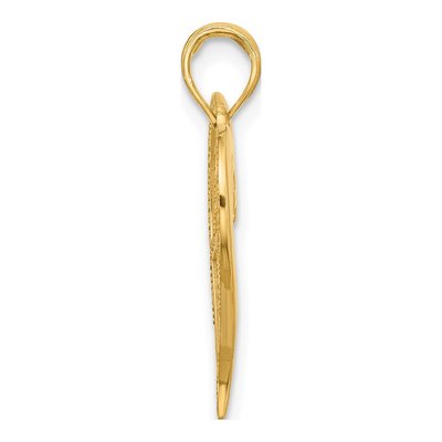 14K Yellow Gold Fancy Swirl Heart Charm – view 2
