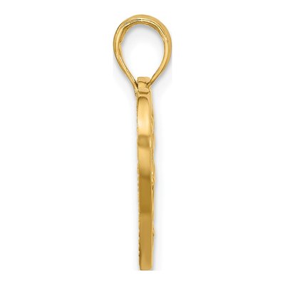 14K Yellow Gold Fancy Heart Charm – view 3