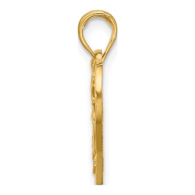 14K Yellow Gold Filigree Heart Pendant – view 2