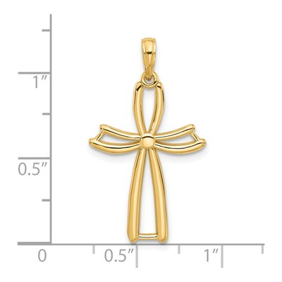 14K Yellow Gold Fancy Cross Charm – view 3