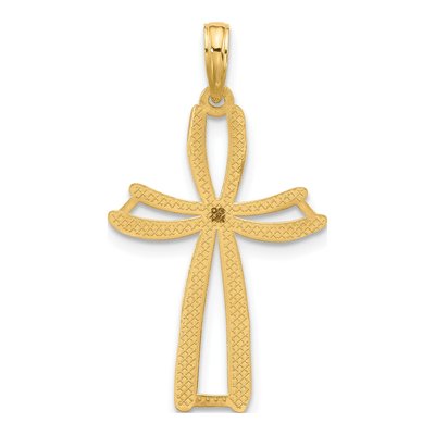 14K Yellow Gold Fancy Cross Charm – view 4