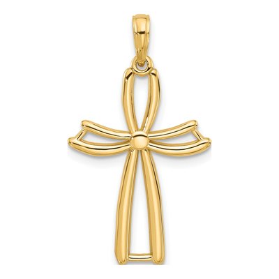 14K Yellow Gold Fancy Cross Charm