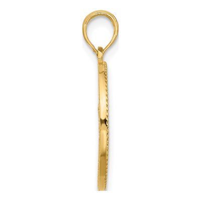14K Yellow Gold Circle Tree Pendant – view 3