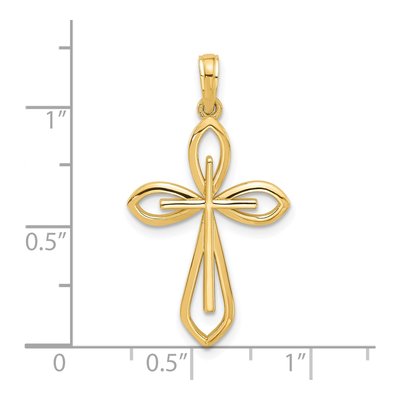 14K Yellow Gold Fancy Two Cross Pendant – view 3
