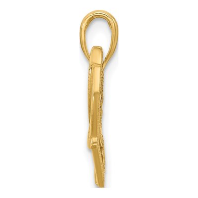 14K Yellow Gold Heart Ribbon Pendant – view 3