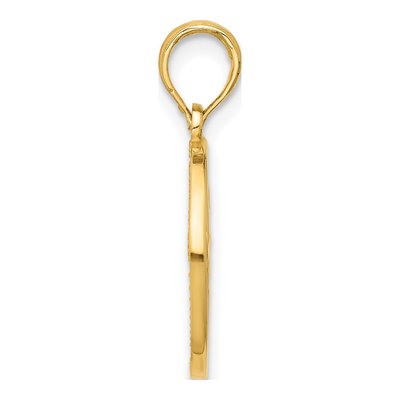14K Yellow Gold Round Gemini Zodiac Pendant – view 2