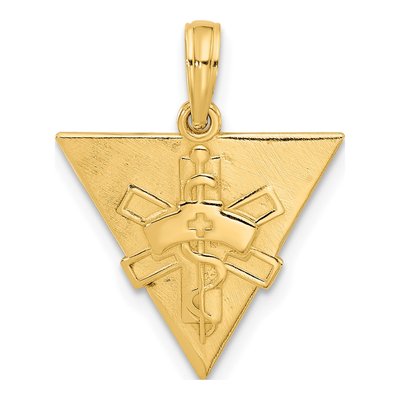 14K Yellow Gold Caduceus Pendant