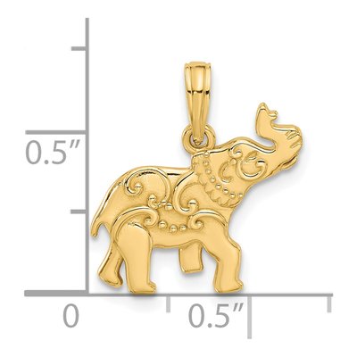 14K Yellow Gold Elephant Pendant – view 3