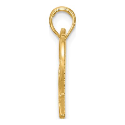 14K Yellow Gold Scrolled Heart Pendant – view 2